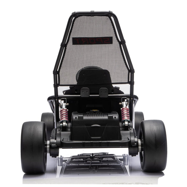 English Elm 24v Dual Motor Kids Go Kart with Drift Mode Roll Cage and Rear Suspension Ages 6 to 12 W1578P454061
