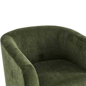 English Elm Halo Velvet Barrel Swivel Accent Chair with Bentwood Ring Base for Living Rooms Olive Green,Walnut N776P378583G