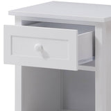 English Elm White Nightstand With Drawer