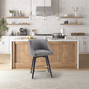 Madison Park Mateo Transitional Swivel Counter Stool MP104-1104 Grey