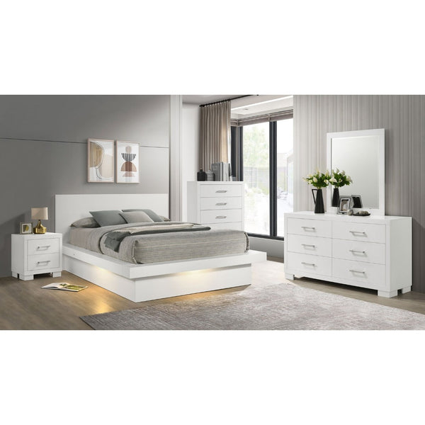 English Elm Tokyo Snow White 5-Piece Queen Bedroom Set - Modern Minimalist Design With Ample Storage & Elegance B062S00918-GIGA