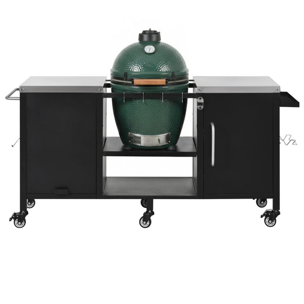 English Elm K&k Stainless Steel Outdoor Kitchen Island with Fold Out Prep Surface for Kamado Grills N707S000023B