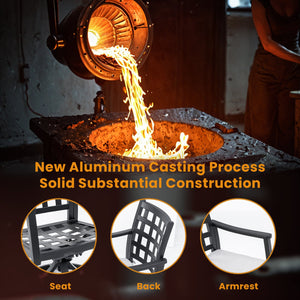 English Elm Modern Cast Aluminum 2Pc Outdoor Swivel Rockers With Sunbrella Cushions For Stylish Comfort & Durability W1886P272352