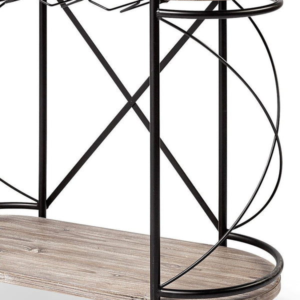 Homeroots Cyclider Black Metal With Two Wooden Shelves Bar Cart  Metal 376019