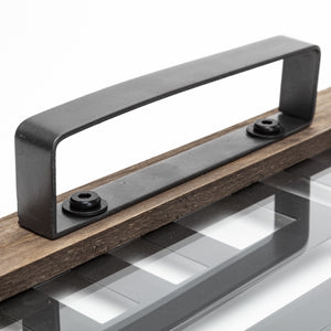 Homeroots 32" Gray Metal Indoor Outdoor Tray With Handles   376028