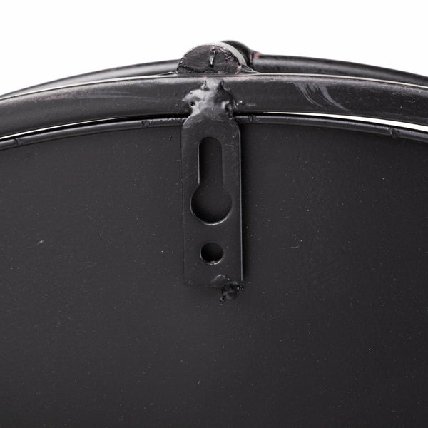 HomeRoots 24" Silver Round Metal Tray with Handles - Elegant Indoor/Outdoor Decor & Versatile Wall Mirror 376035