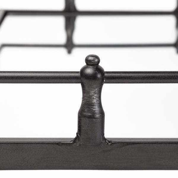 Homeroots Natural Finish Metal With Mirrored Glass Bottom And Railing Handle Tray   376036