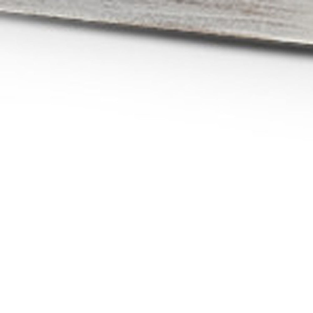 HomeRoots 35" Whitewashed Wooden Serving Tray with Handles – Rustic Herringbone Design for Home & Outdoor Use 376044