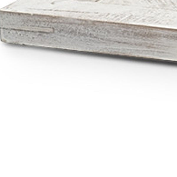 Homeroots 35" White And Natural Wood Indoor Outdoor Tray With Handles   376044