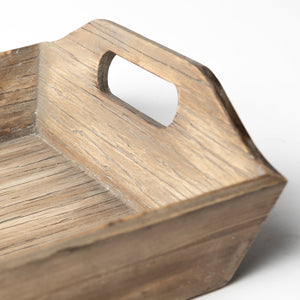 Homeroots Set Of 2 Natural Brown Wood With Grains And Knots Highlight Trays   376054