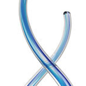 Homeroots 20" Clear And Blue Murano Glass Modern Abstract Tabletop Sculpture  Murano Glass 376066