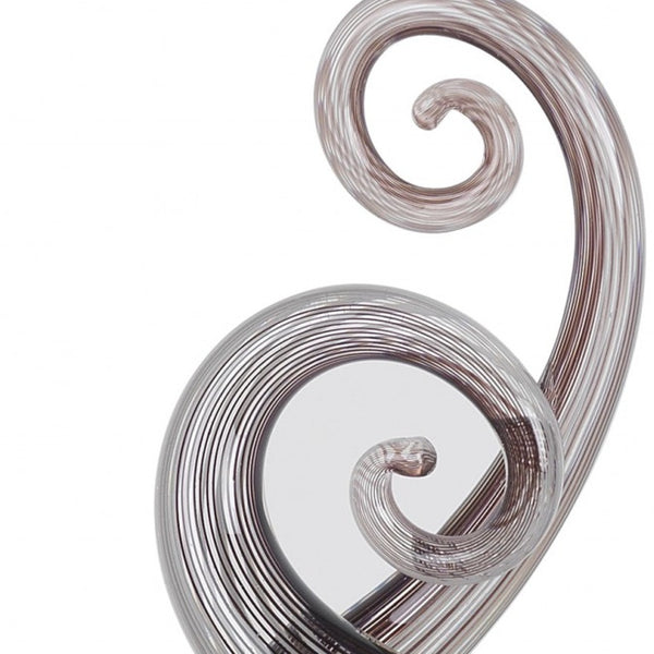 Homeroots 11" Clear And Brown Murano Glass Modern Abstract Tabletop Sculpture  Murano Glass 376067