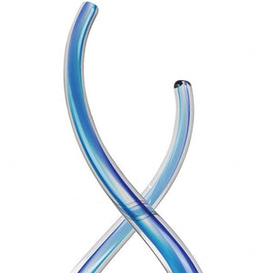 Homeroots 14" Clear And Blue Murano Glass Modern Abstract Tabletop Sculpture  Murano Glass 376068