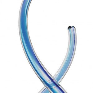 Homeroots 14" Clear And Blue Murano Glass Modern Abstract Tabletop Sculpture  Murano Glass 376068