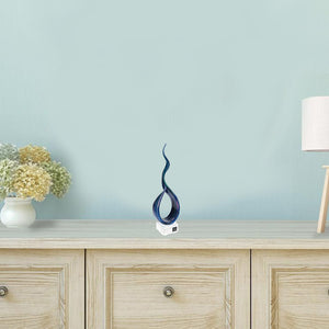 Homeroots 19" Blue And Green Murano Glass Modern Abstract Tabletop Sculpture  Murano Glass 376070