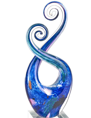 Homeroots 12" Blue And Green Murano Glass Modern Abstract Tabletop Sculpture  Murano Glass 376072