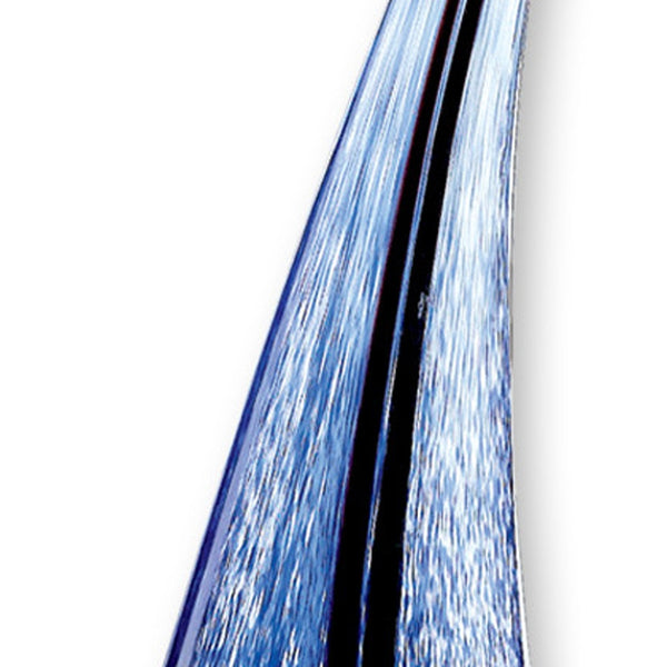 Homeroots 9" Clear And Blue Murano Glass Modern Abstract Tabletop Sculpture  Murano Glass 376073