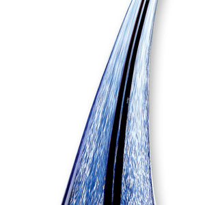 Homeroots 9" Clear And Blue Murano Glass Modern Abstract Tabletop Sculpture  Murano Glass 376073