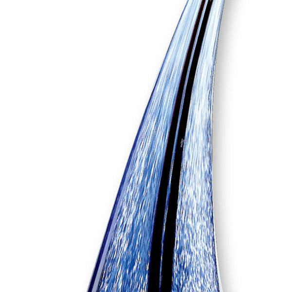 Homeroots 9" Clear And Blue Murano Glass Modern Abstract Tabletop Sculpture  Murano Glass 376073