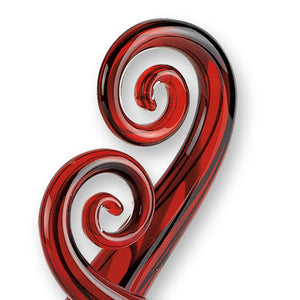 Homeroots 13" Clear Burgundy And Black Murano Glass Modern Abstract Tabletop Sculpture  Murano Glass 376075