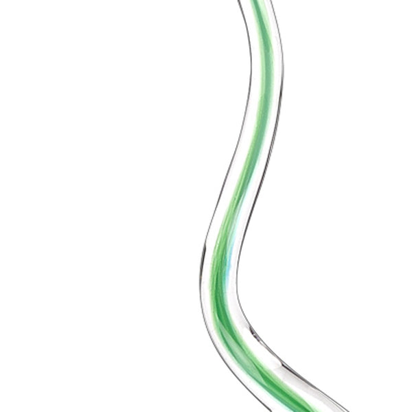 Homeroots 14" Clear Red Blue Yellow Murano Glass Modern Abstract Tabletop Sculpture  Murano Glass 376076