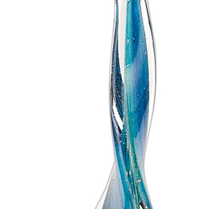 Homeroots 18" Blue And Green Murano Glass Modern Abstract Tabletop Sculpture  Murano Glass 376077