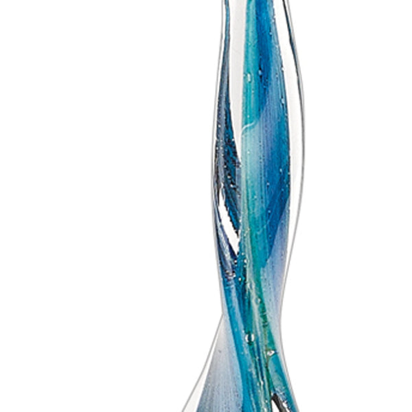 Homeroots 18" Blue And Green Murano Glass Modern Abstract Tabletop Sculpture  Murano Glass 376077