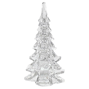 Homeroots 10" Mouth Blown Clear Glass Christmas Tree Sculpture  Crystal 376078