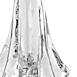 Homeroots 10" Mouth Blown Clear Glass Christmas Tree Sculpture  Crystal 376078