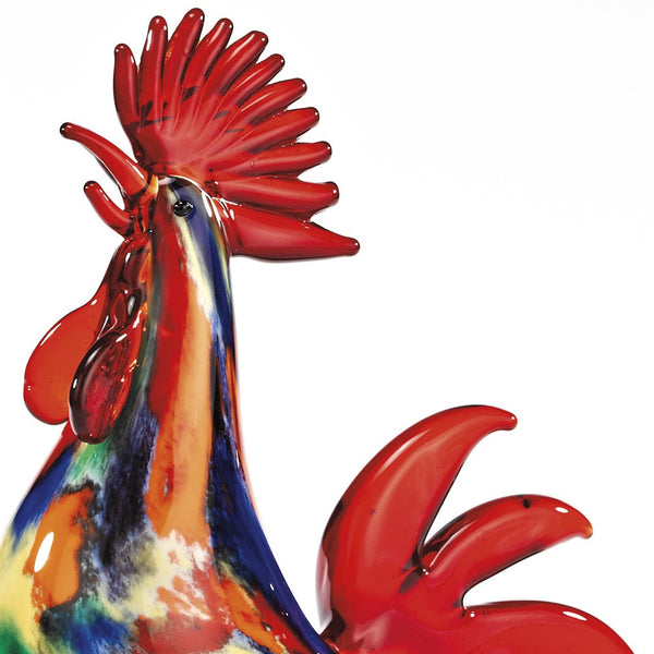 Homeroots 11" Red Murano Glass Rooster Figurine Tabletop Sculpture  Murano Glass 376079