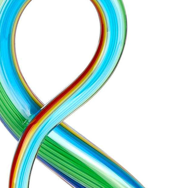 Homeroots 12" Clear And Rainbow Murano Glass Modern Abstract Tabletop Sculpture  Murano Glass 376080