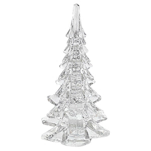 Homeroots 12" Mouth Blown Clear Glass Christmas Tree Sculpture  Glass 376081