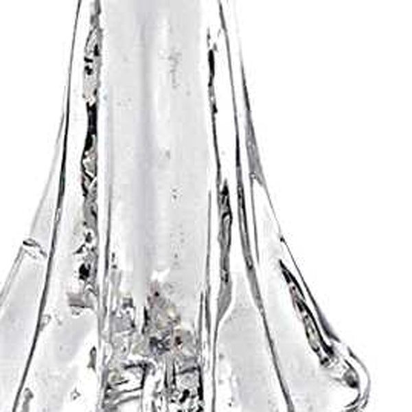 Homeroots 12" Mouth Blown Clear Glass Christmas Tree Sculpture  Glass 376081