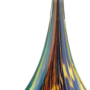 Homeroots 12" Blue And Yellow Murano Glass Modern Abstract Tabletop Sculpture  Murano Glass 376082