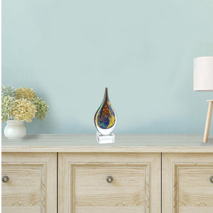 Homeroots 13" Blue And Yellow Murano Glass Modern Abstract Tabletop Sculpture  Murano Glass 376083