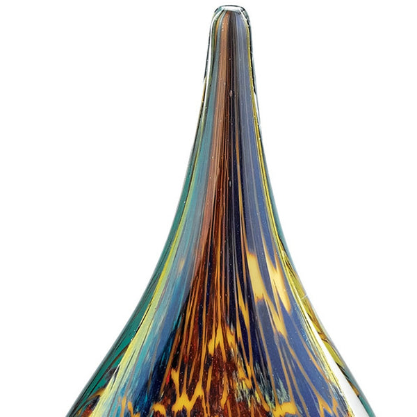 Homeroots 13" Blue And Yellow Murano Glass Modern Abstract Tabletop Sculpture  Murano Glass 376083