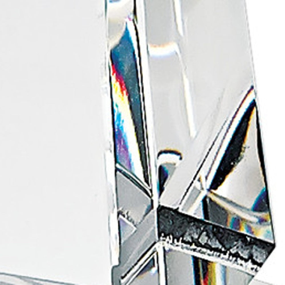 HomeRoots 11" Clear Crystal Obelisk Statue - Handcrafted Decorative Accent for Home, Office, or Gift Giving 376089