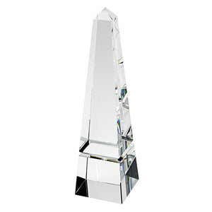 Homeroots 12" Clear Crystal Obelisk Statue  Crystal 376090