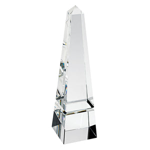 Homeroots 12" Clear Crystal Obelisk Statue  Crystal 376090