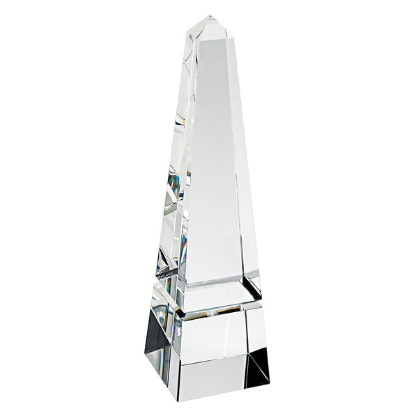 Homeroots 12" Clear Crystal Obelisk Statue  Crystal 376090