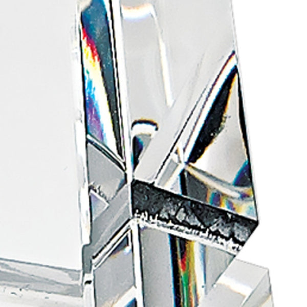 HomeRoots 12" Clear Crystal Obelisk Statue - Handcrafted Optical Crystal Décor for Modern Elegance & Gifts 376090