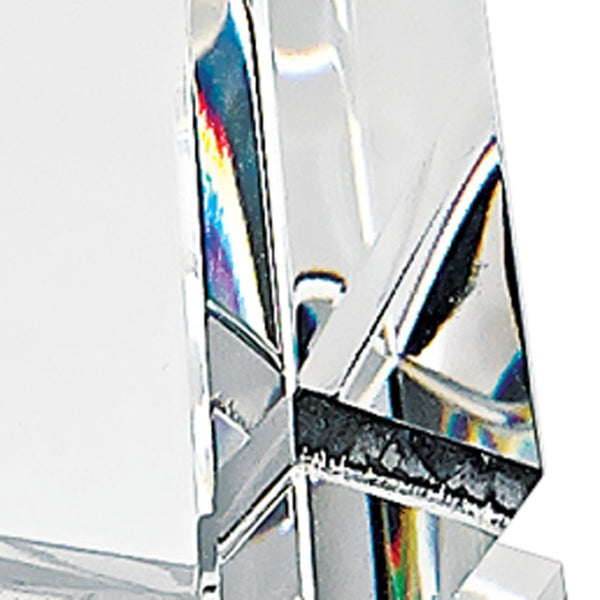 HomeRoots 12" Clear Crystal Obelisk Statue - Handcrafted Optical Crystal Décor for Modern Elegance & Gifts 376090