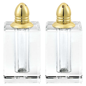 Homeroots Handcrafted Crystal And Gold Salt And Pepper Shakers - Elegant Home Decor For Stylish Entertaining   376094