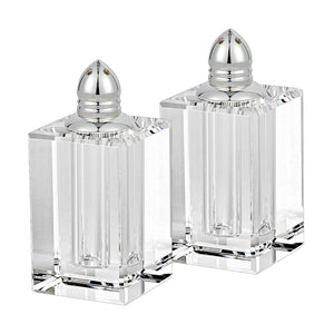 Homeroots Handcrafted Crystal And Silver Large Salt And Pepper Shakers - Elegant, Durable, Eco-friendly Design   376095