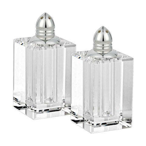 Homeroots Handcrafted Crystal And Silver Large Salt And Pepper Shakers - Elegant, Durable, Eco-friendly Design   376095