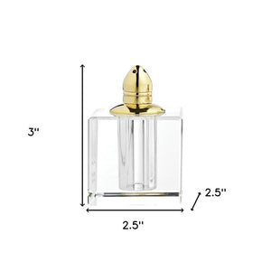 Homeroots Handcrafted Crystal And Gold Salt And Pepper Shakers – Stunning Home Decor For Elegant Dining Tables   376096