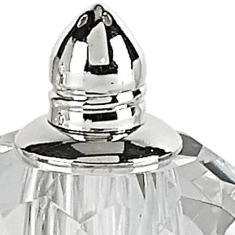Homeroots Handcrafted Crystal And Silver Rounded Salt And Pepper Shakers - Elegant Dining Décor For Any Table   376099
