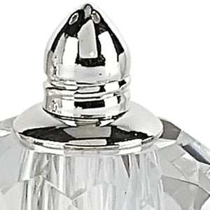 Homeroots Handcrafted Crystal And Silver Rounded Salt And Pepper Shakers - Elegant Dining Décor For Any Table   376099