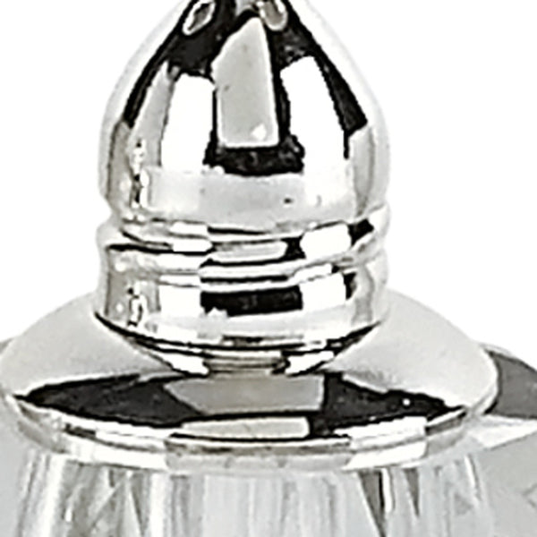Homeroots Handcrafted Crystal And Silver Rounded Salt And Pepper Shakers - Elegant Dining Décor For Any Table   376099