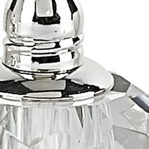 Homeroots Handcrafted Crystal And Silver Rounded Salt And Pepper Shakers - Elegant Dining Décor For Any Table   376099
